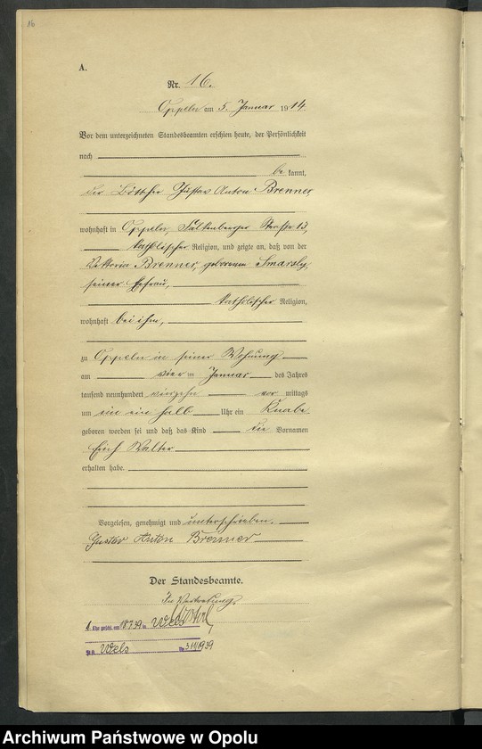 image.from.unit.number "Urząd Stanu Cywilnego Opole Księga Urodzeń Rok 1914 1-519"