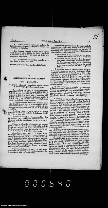 Obraz 6 z jednostki "Akta dotyczące spraw podatku dochodowego"