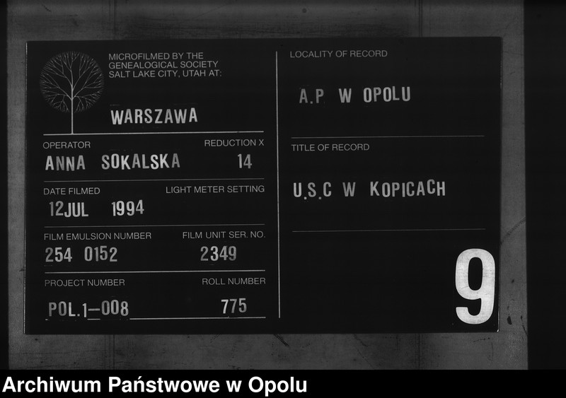 Obraz 1 z jednostki "USC Kopice. Księga akt małżeństw rok 1879"