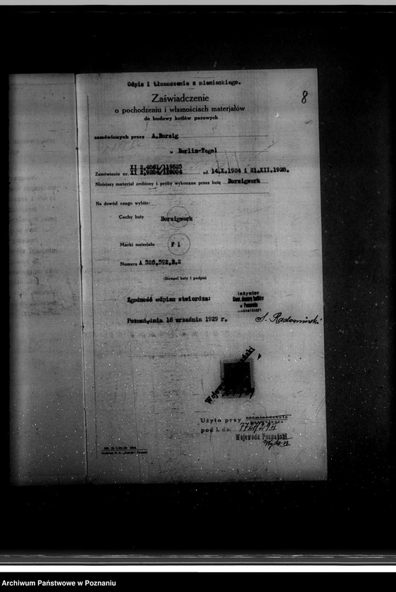 Obraz 12 z jednostki "Majątek Paruszewo powiat wrzesiński własność Dr Błociszewskiego nr woj. kotła 6362"