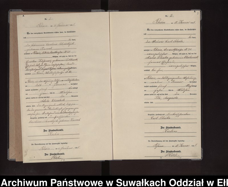 image.from.unit.number "Geburts-Neben-Register des Preussischen Standes-Amtes Rhein Kreis Lötzen"