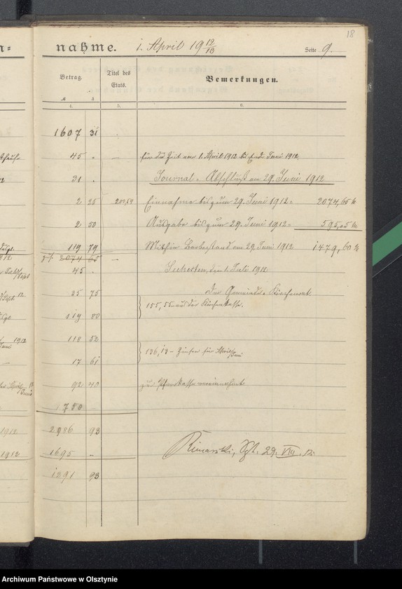 image.from.unit.number "Tagebuch über Einnahme und Ausgabe der Pfarrstellenkasse zu Seehesten"