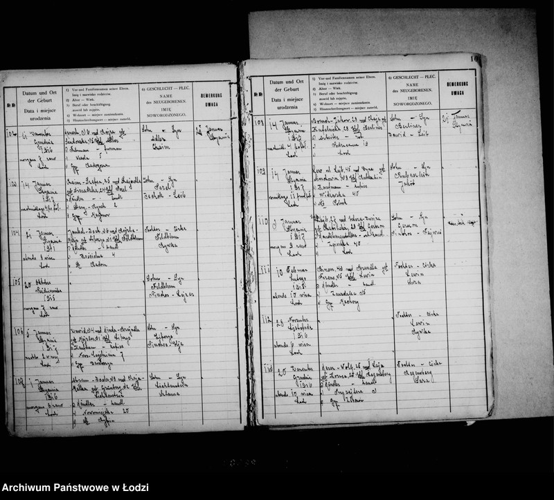 Obraz 14 z jednostki "[Ksiega urodzeń]"