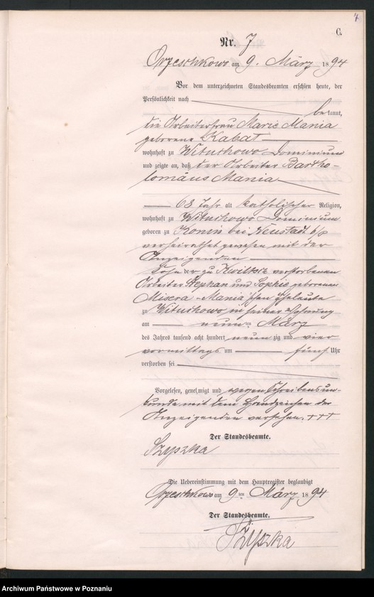 Obraz 10 z jednostki "Księga zgonów"