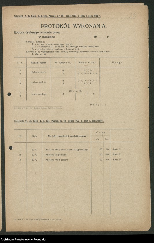 Obraz 20 z jednostki "/Rozkazy Dowództwa Okręgu Generalnego w Poznaniu/, nr 81-115."