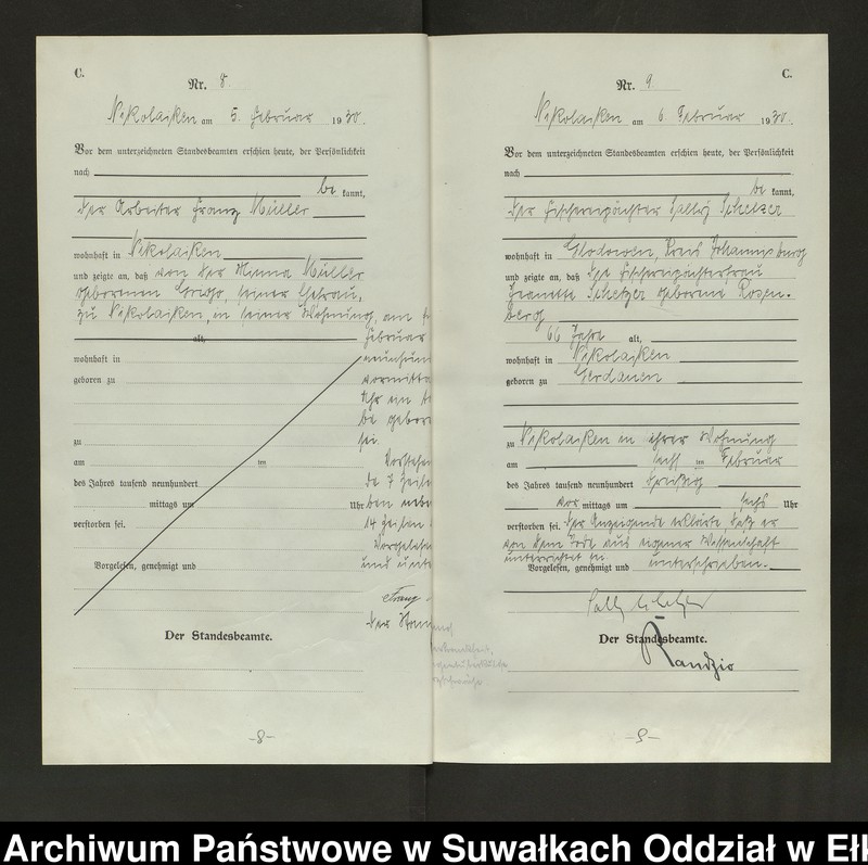 image.from.unit.number "Sterbe=Haupt=Register des Königlichen Preussischen Standes-Amtes Nikolaiken Kreis Sensburg"