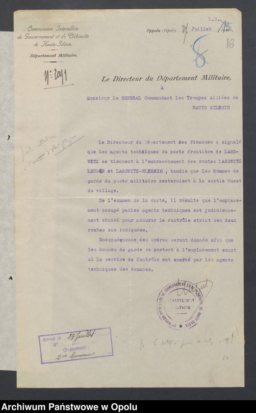 Obraz 17 z jednostki "Entress /Korespondencja wpływająca pochodząca od władz wyższych i jednostek podległych - pisma, zarządzenia/ 30.06.-29.10.1920"