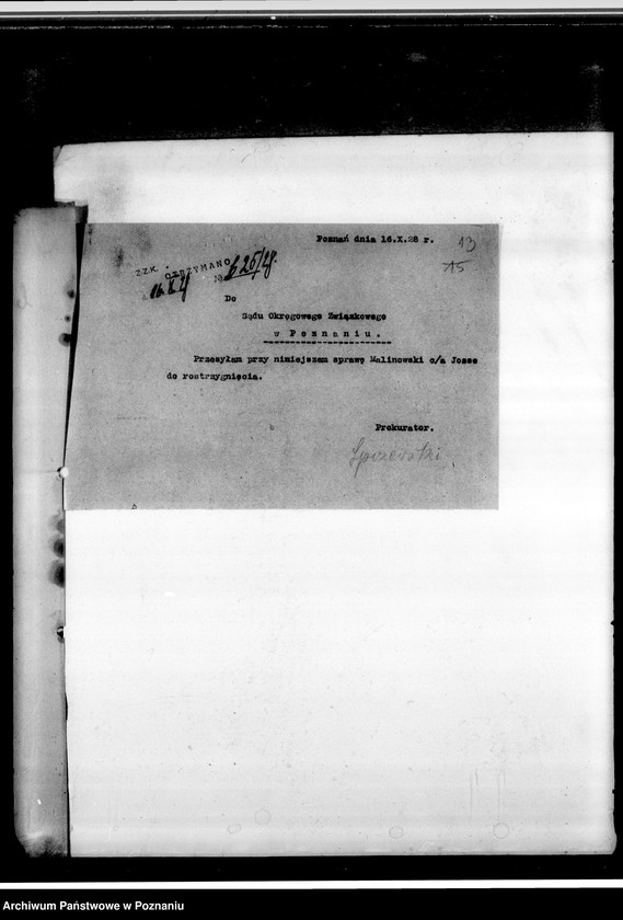 Obraz 17 z jednostki "Okręgowy Sąd Związkowy w Poznaniu"