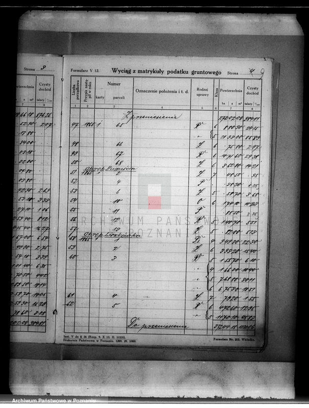 Obraz 13 z jednostki "Wyciąg z matrykuły podatku gruntowego gromady Liszkowo"