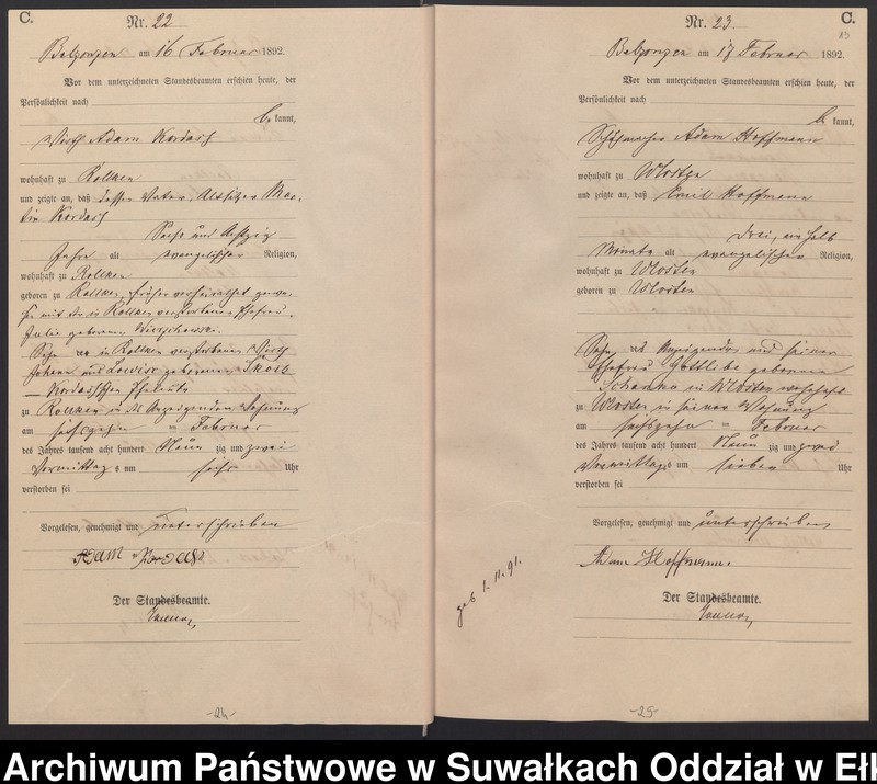image.from.unit.number "Sterbe-Haupt-Register des Königlichen Preussischen Standes-Amtes Belzonzen Kreis Johannisburg für das Jahr 1888, 1891, 1892 Haupt-Heiraths-Register des Königlich Preussischen Standes-Amtes Belzonzen Kreis Johannisburg  Haupt-eiraths-Register des Königlich Preussischen Standes-Amtes Belzonzen Kreis Johannisburg für das Jahr 1874"