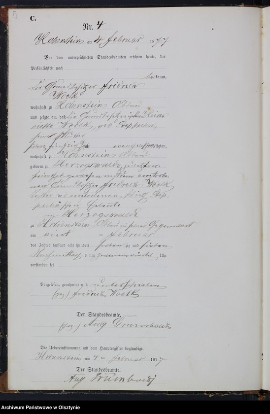 image.from.unit.number "Sterbe-Neben-Register Nr 1 - 61"