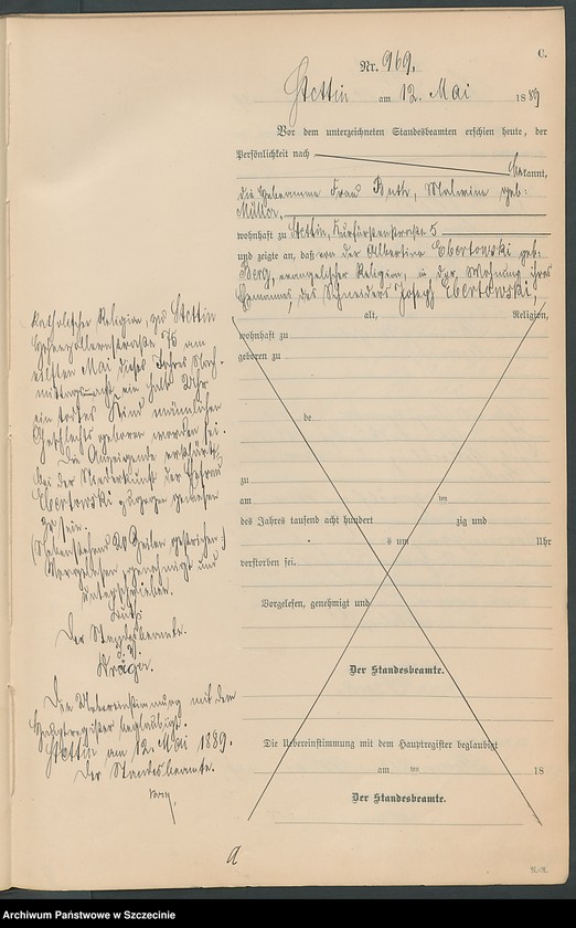 Obraz 16 z jednostki "Sterbe-Register (Neben-Register) Band III"