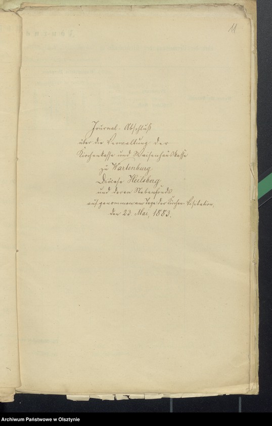 image.from.unit.number "Journak Abschluss über Verwaltung der Kirchenkasse zu Wartenburg"