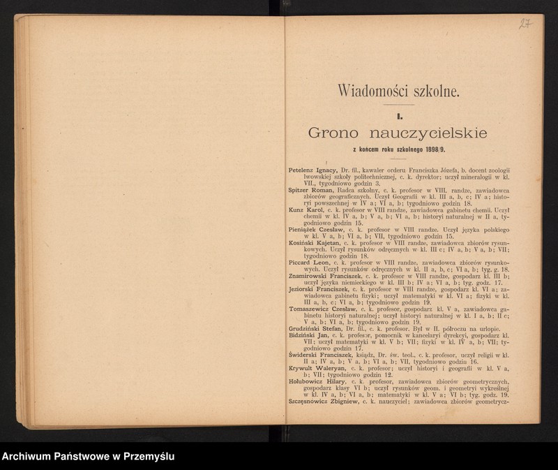 image.from.unit.number "Sprawozdanie Dyrekcji C.K. Wyższej Szkoły Realnej w Krakowie za rok szkolny 1899 XXIV"