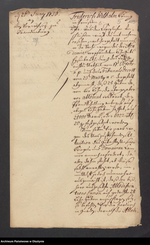 image.from.unit.number "Eisenbart [Eisenbarth], H. [Haupt] A. [Amt] Brandenburg [Pokarmin]. Acta das Gesuch der Universität um Niederschlagung des Allodificationscanons"