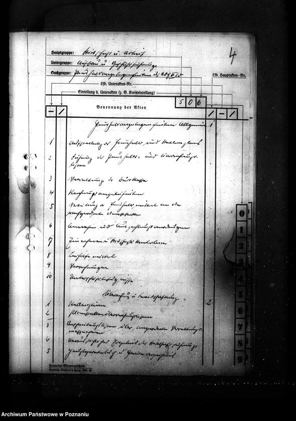 Obraz 8 z jednostki "Wykaz akt dla wydziału Wirtschaft und Arbeit"