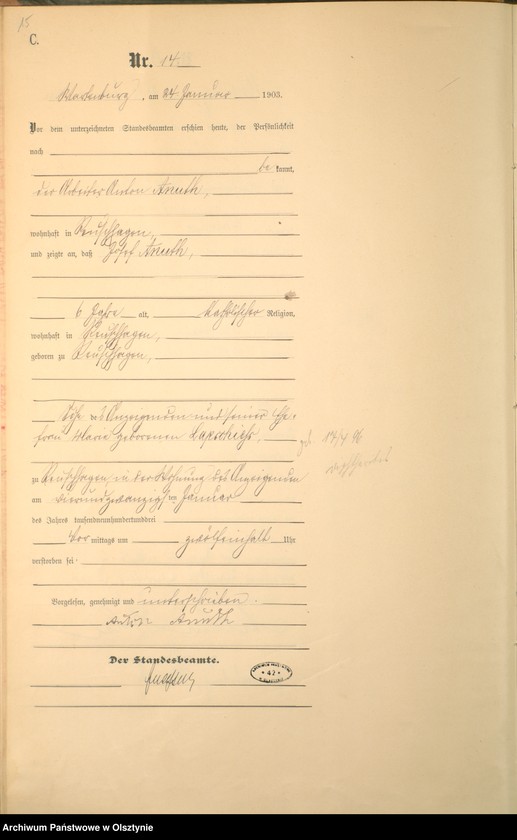 image.from.unit.number "Sterbe-Haupt-Register Nr 1 - 134"