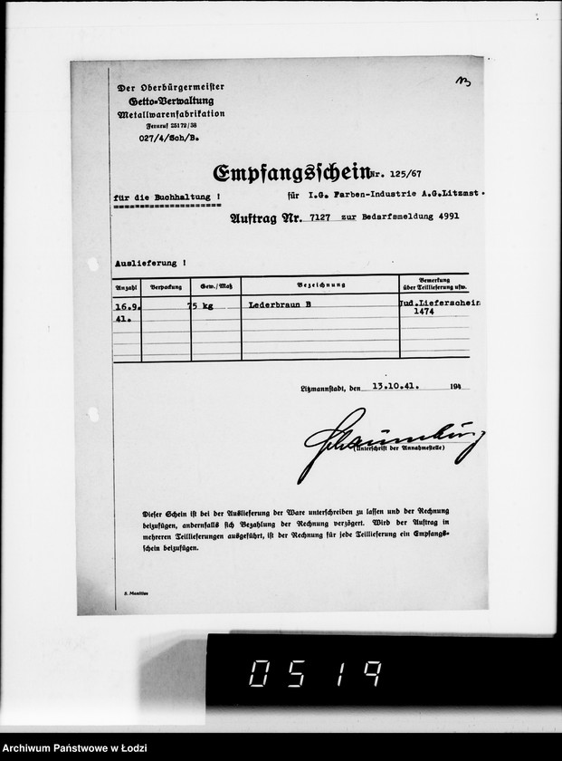 Obraz 17 z jednostki "Bedarfsmeldungen der Älteste der Juden"