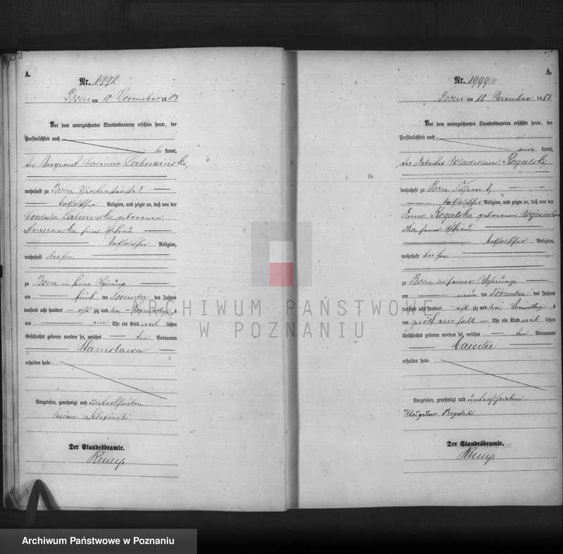 Obraz 16 z jednostki "Księga urodzeń t. V"