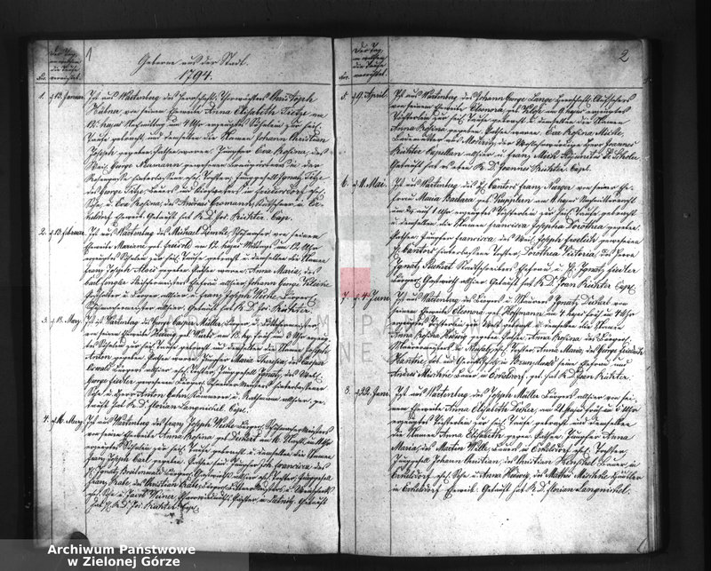 image.from.unit "Duplicat der Taufen, Trauungen und Begräbnisse in D[eutsch] Wartenberg, Bobernig, Erkelsdorf u[nd] Cunersdorf vom Jahre 1794 bis 1799"