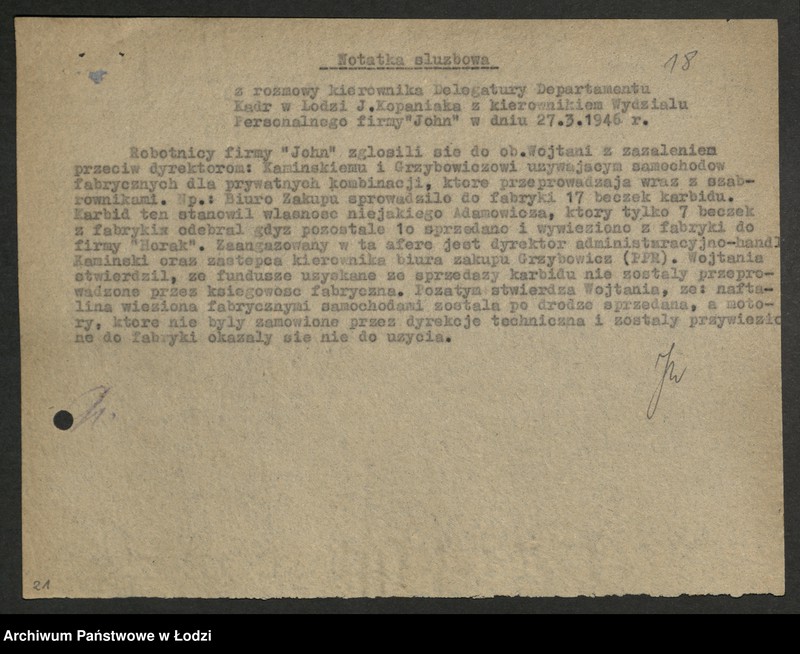 Obraz 19 z jednostki "Wykazy robotników członków partii wysuniętych na stanowiska [kierownicze]"