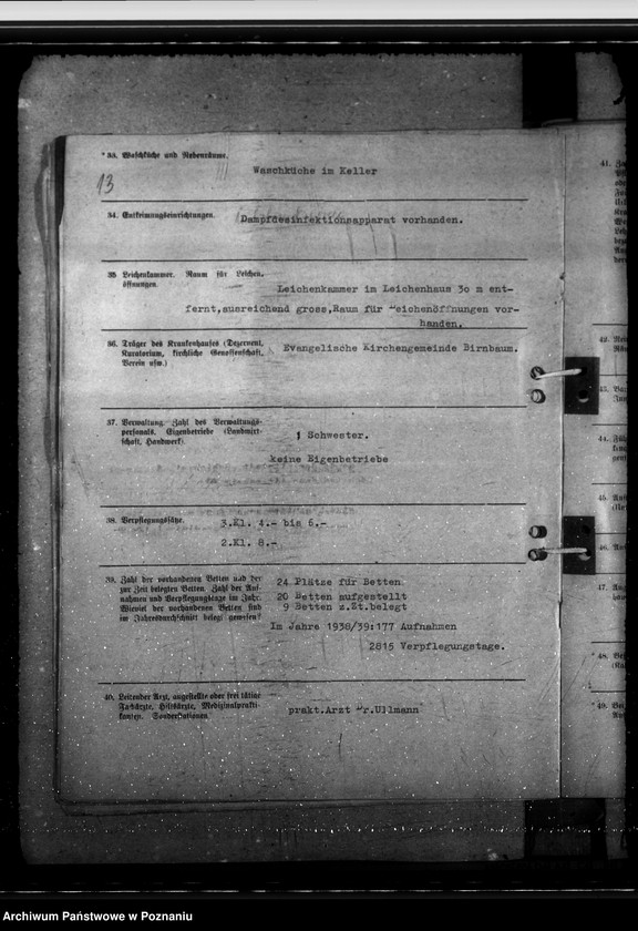 Obraz 18 z jednostki "Krankenhausplanung - Regierungsbezirk Posen"