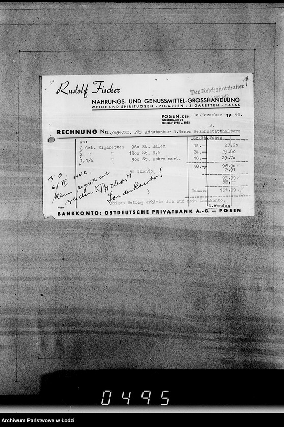 Obraz 5 z jednostki "Belege 803-909. Sonderkonto 12300."