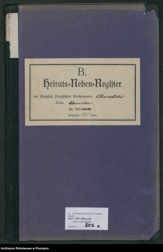 Obraz 2 z jednostki "Heirats-Neben-Register"