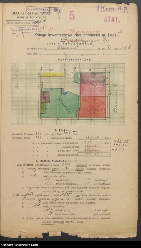 image.from.unit.number "Księga inwentarzowa nieruchomości m. Łodzi ul. Klonowa"