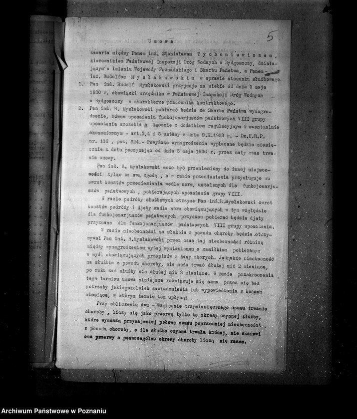 Obraz 9 z jednostki "Akta personalne inż.. Rudolf Mysłakowski /zatrudniony/ w Państwowej Inspekcji Dróg Wodnych Bydgoszcz"