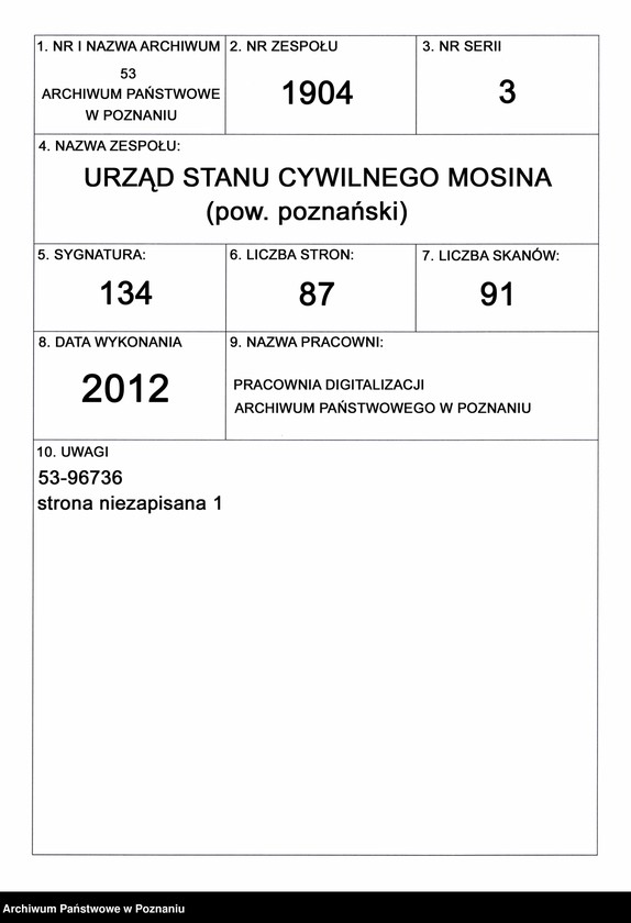 Obraz 1 z jednostki "[Księga małżeństw]"