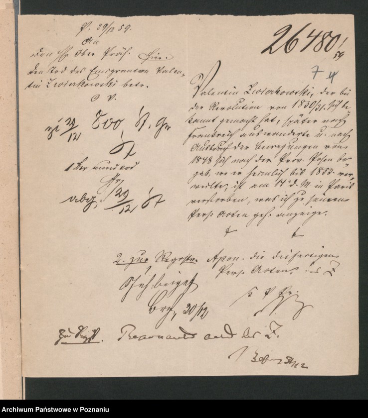 Obraz 11 z jednostki "A. betr. den polnischen Emigranten Valentin von Zwierkowski"