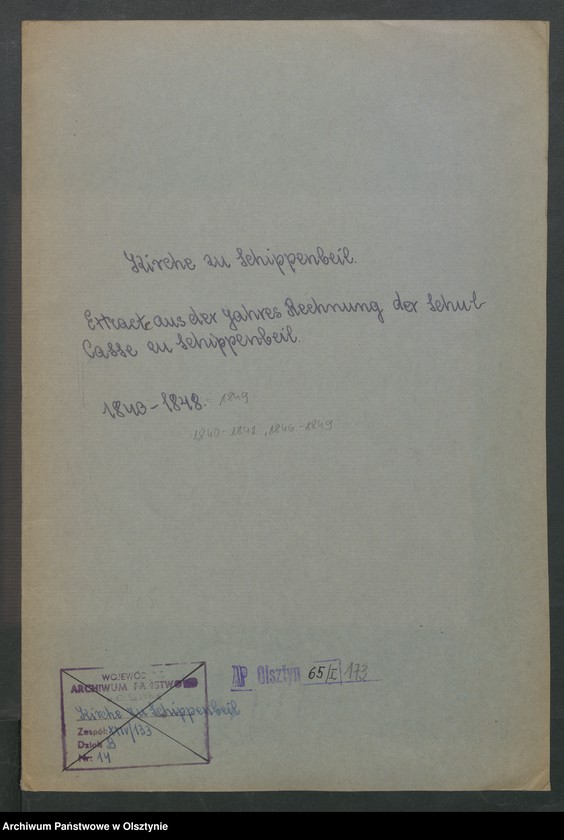 image.from.unit.number "Extrakte aus der Jahresrechnung der Land-Schul-Kasse zu Schippenbeil"