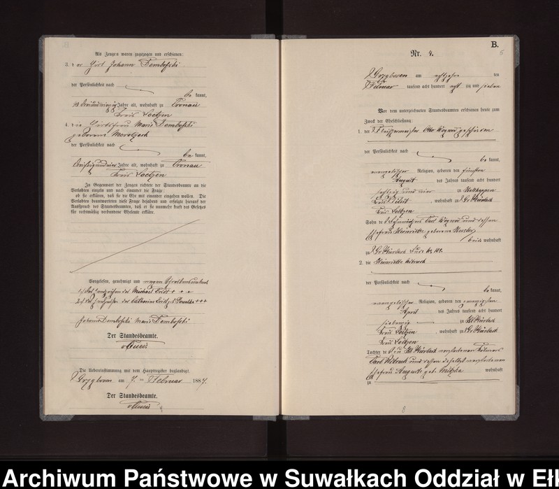 image.from.unit.number "Heiraths-Neben-Register des Preussischen Standes-Amtes Gross Stürlack Kreis Loetzen"