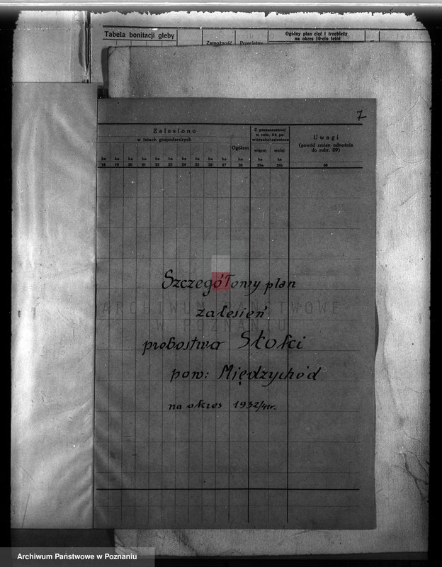 Obraz 11 z jednostki "Probostwo Stoki" powiat międzychodzki plan urządzenia gospodarstwa leśnego"