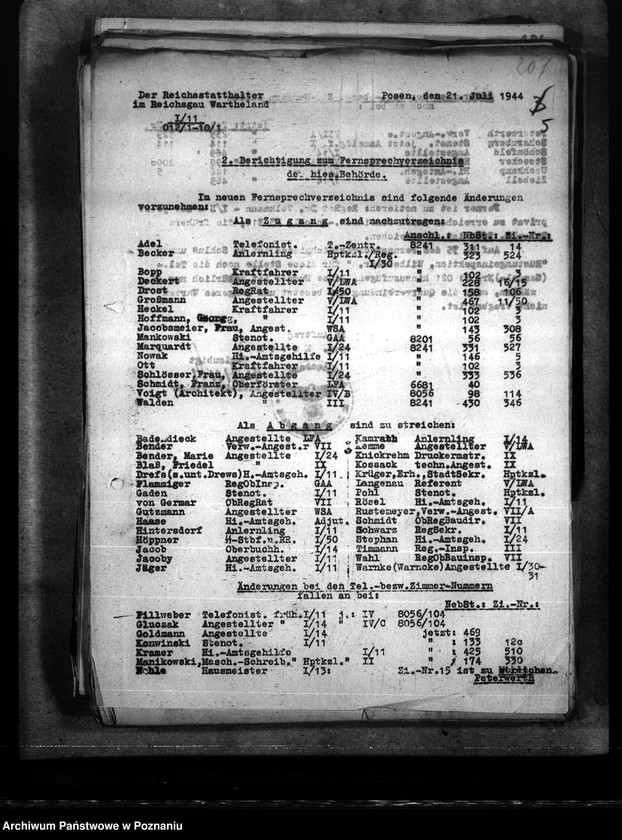 Obraz 9 z jednostki "Reg. Inspektor Linke - Handakte. Aktenplan."