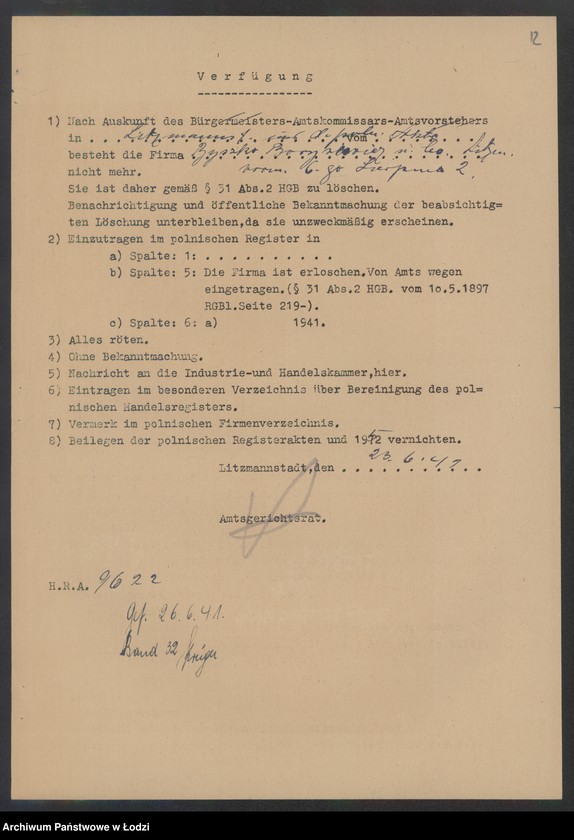 Obraz 14 z jednostki "Byszko Boryszewicz i S-ka- spółka komandytowa- handel hurtowy i detaliczny maszynami do szycia, rowerami i ich częściami"