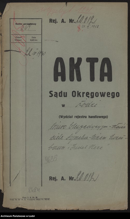 Obraz 2 z jednostki "Biuro Ekspedycyjne właściciele Symcha Binem Rozenbaum i Judel Herc"
