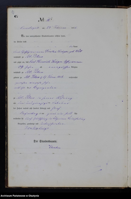 image.from.unit.number "Haupt-Sterbe-Register Nr 1 - 65"