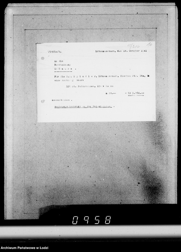 Obraz 20 z jednostki "Konto 00, Komm.181-220 [Rachunki i potwierdzenia odbioru mebli]"