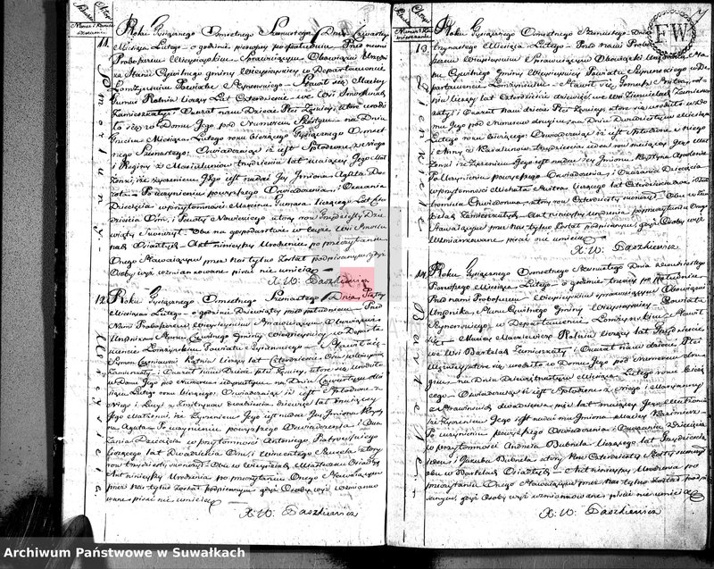 image.from.unit.number "Akta urodzonych gminy wieysieyskiey, powiatu seyneńskiego w departamencie łomżyńskim od 1-go stycznia 1816 roku"