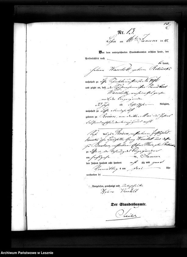 Obraz 17 z jednostki "[Księga zgonów - miasto]"