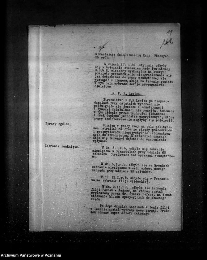 Obraz 15 z jednostki "Sprawozdania sytuacyjne miesięczne z życia społeczno-politycznego za miesiące styczeń, luty, marzec 1930 r."