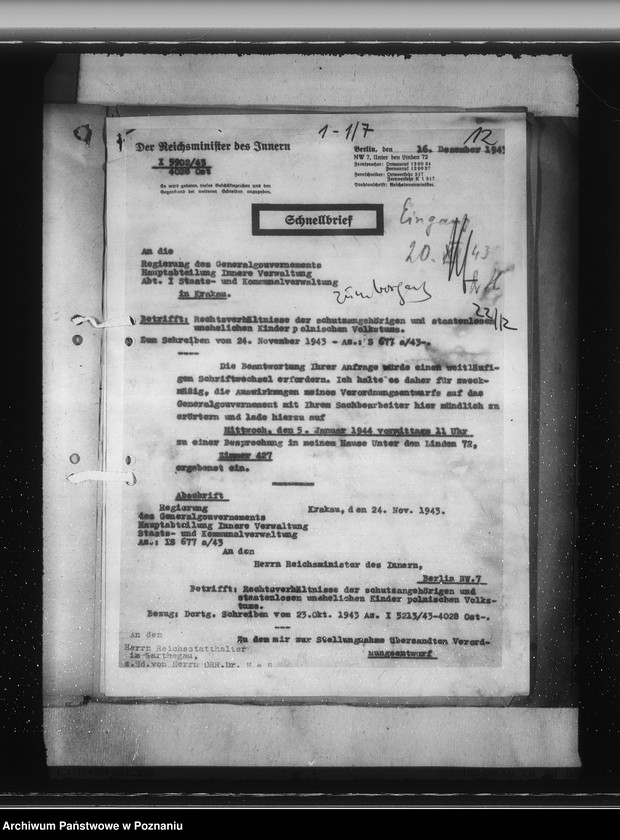 Obraz 16 z jednostki "Verordnung über die Rechtsverhältnisse der Schutzangehörigen und staatenlosen unehelichen Kinder polnischen Volkstums"