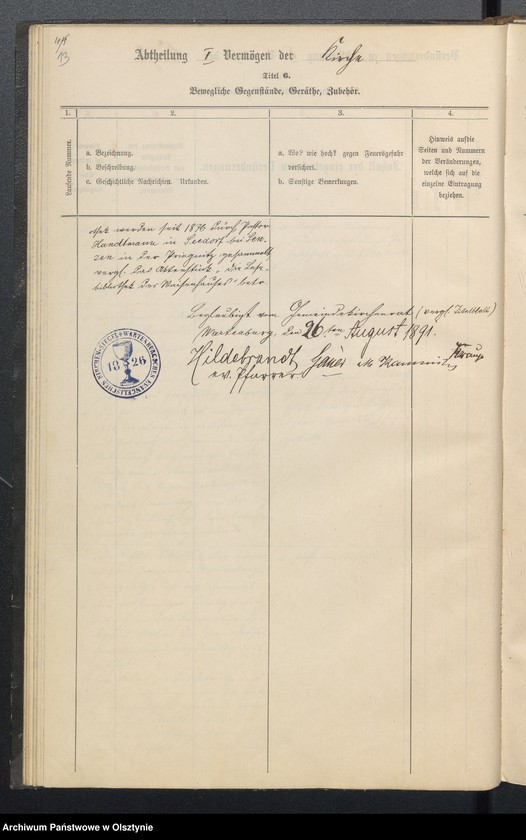 image.from.unit.number "Lagerbuch der evangelischen Kirchengemeinde Wartenburg"