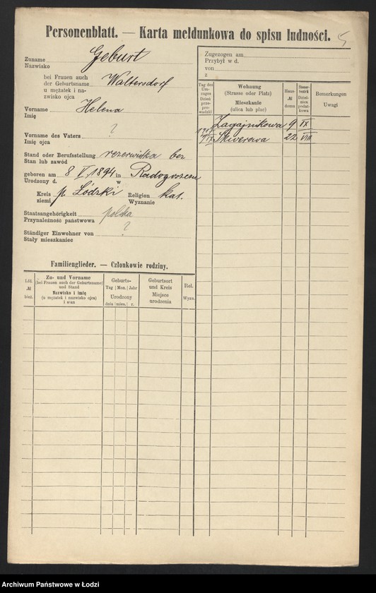Obraz 7 z jednostki "[Spis ludności Łodzi] Gebora - Gelbart"
