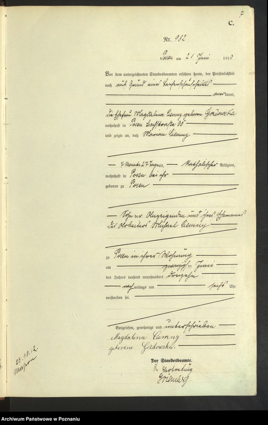 Obraz 9 z jednostki "Księga miejscowa zgonów tom III [Rejestr główny zgonów]"