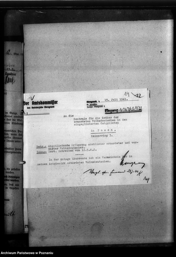 Obraz 18 z jednostki "Kreis Jarotschin (Jarocin). Zgłoszenia zmarłych i zaginionych miejscowych Niemców w 1939 roku"