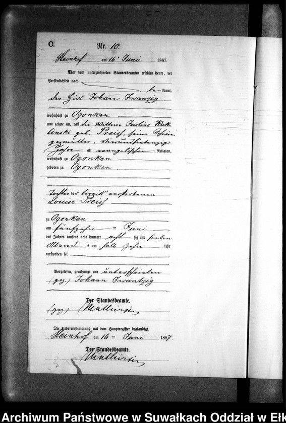 image.from.unit.number "Sterbe-Neben-Register des Preussischen Standes-Amtes Gr. Strengeln Kreis Angerburg"