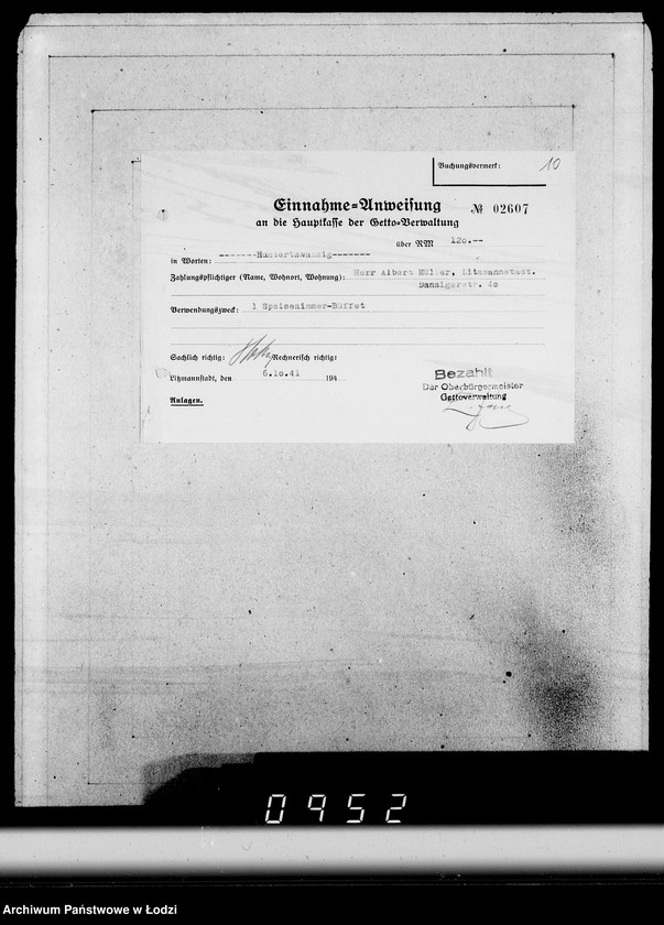 Obraz 14 z jednostki "Konto 00, Komm.181-220 [Rachunki i potwierdzenia odbioru mebli]"